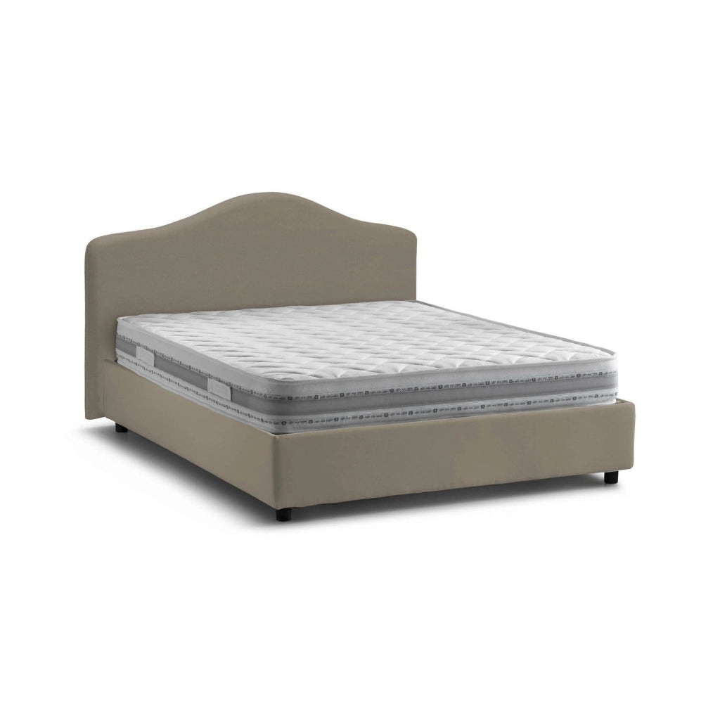 Letto Matrimoniale Akym, Letto Matrimoniale Materasso Incluso Made in Italy, Grigio Tortora\