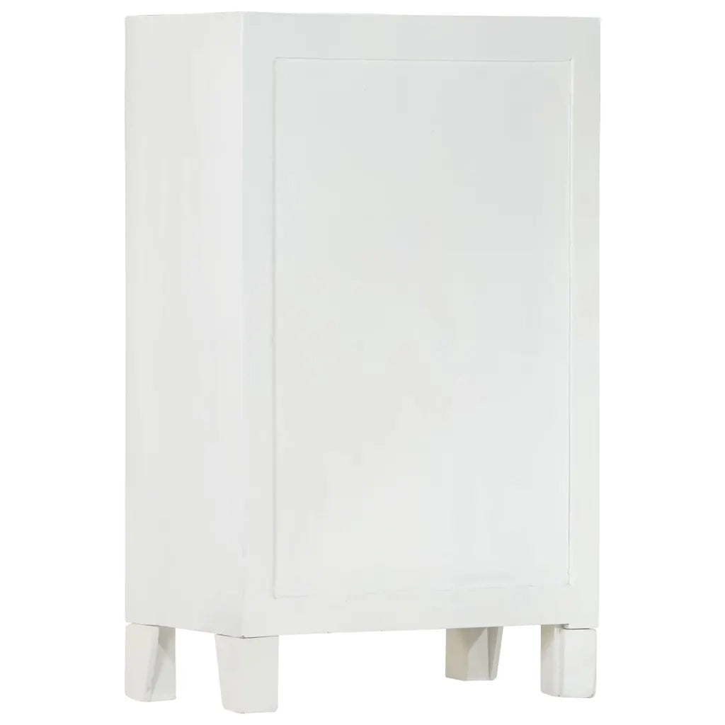Credenza Bianca 55x30x90 cm in Legno Massello di Acacia 351612