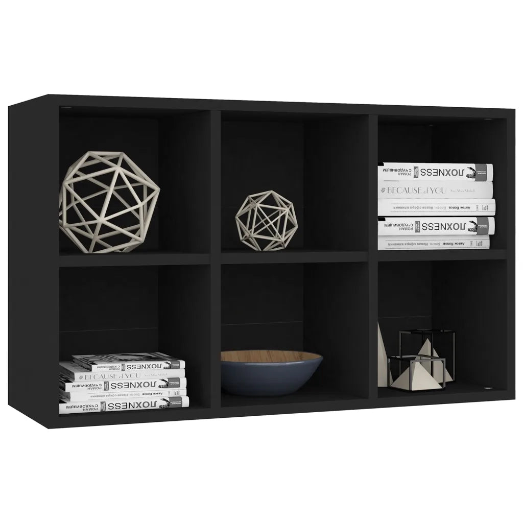 Libreria/Credenza Nera 66x30x98 cm in Legno Multistrato 800343