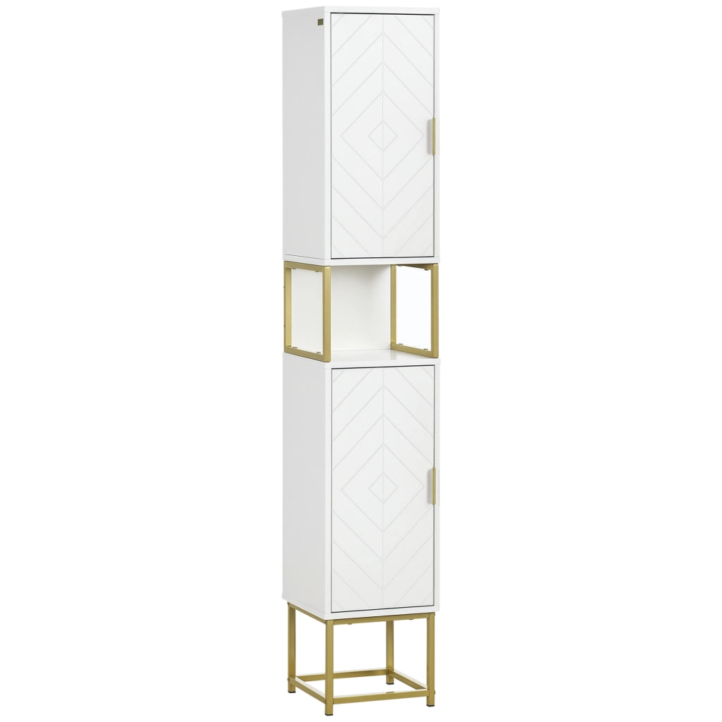 Colonna Bagno con Nicchia e 2 Ante ¨C Zephmum ¨C Grigio 30x30x200 cm