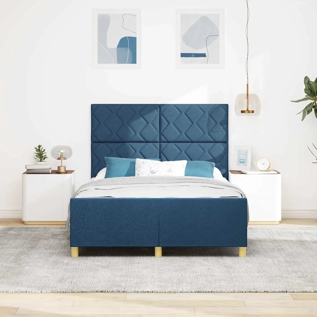 Struttura del letto con testiera Blu 140 x 200 cm Tessuto 3344815