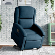 Poltrona Alzapersona Reclinabile Elettrica Blu in Velluto 3204332