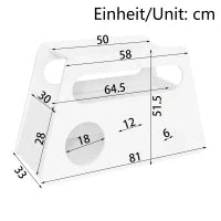 Tavolino Salvaspazio con Ruote, Angoli Arrotondati per Soggiorno e Camera da Letto, 81x33x51.5 cm, Bianco