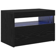 Mobile TV | Armadietto TV | Mobile Porta TV con LED Rovere Nero 60 x 35 x 40 cm Legno multistrato