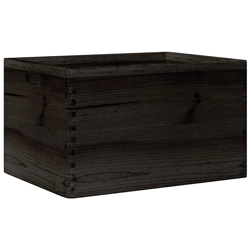 Scatola in Legno con Manici Nera 40x30x23 cm in Legno di Pino 4017400