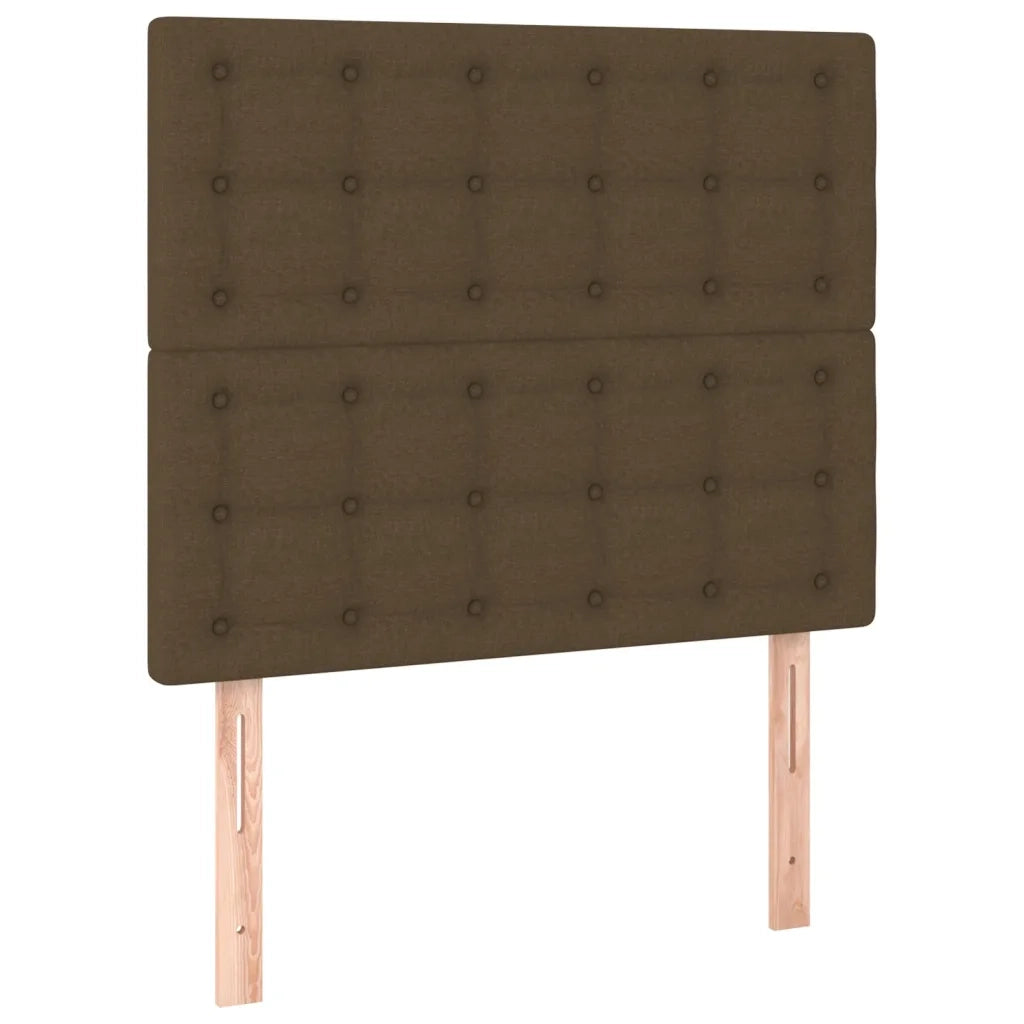 Giroletto con Testiera Marrone Scuro 90x190 cm in Tessuto