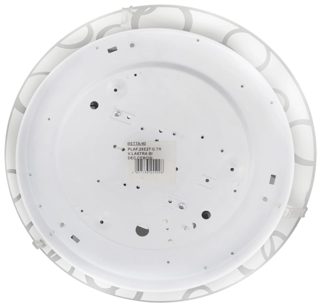 BETTA LAMPADA PLAFONIERA 2 LAMPADINE E27 40 CM CERCHI