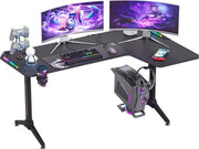Scrivania da Gioco a L con Illuminazione RGB LED - 60 Pollici - Angolo Destro