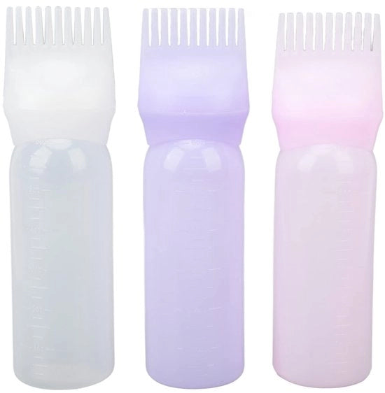 Set di applicazione per capelli con 3 flaconi - Flacone con scala di capacità - Strumento di stile multifunzionale - Design di estrusione semplice - Dosaggio preciso - Leggero e compatto - Set di applicazione per capelli