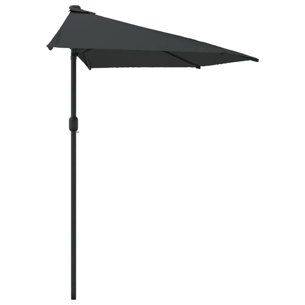 Ombrellone da balcone di dimensioni ridotte con palo in alluminio 270 x 135 cm antracite 02_0008310