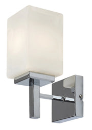 Applique bagno cromata vetro bianco E14 10W Zenkai Rabalux