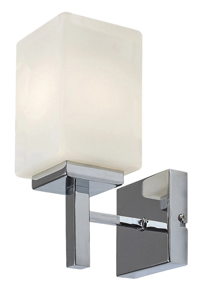 Applique bagno cromata vetro bianco E14 10W Zenkai Rabalux