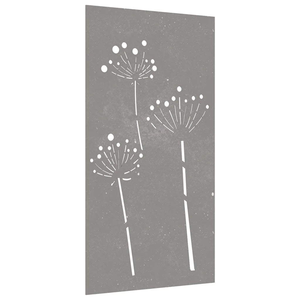 Decorazione Muro da Giardino 105x55 cm Fiore in Acciaio Corten 824486