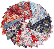 Tessuto quadrato 30 pezzi - Stile giapponese - 20 x 21 cm - Cotone - Patchwork - Motivi floreali - Decorazione artigianale - Tessuto patchwork