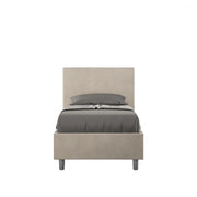 Letto imbottito Singolo 80x210 cm Adele - Con rete,Microfibra,Sabbia