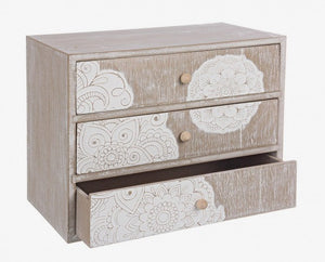 Cassettiera da Appoggio Shiva 3 Cassetti in Legno