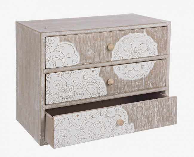Cassettiera da Appoggio Shiva 3 Cassetti in Legno