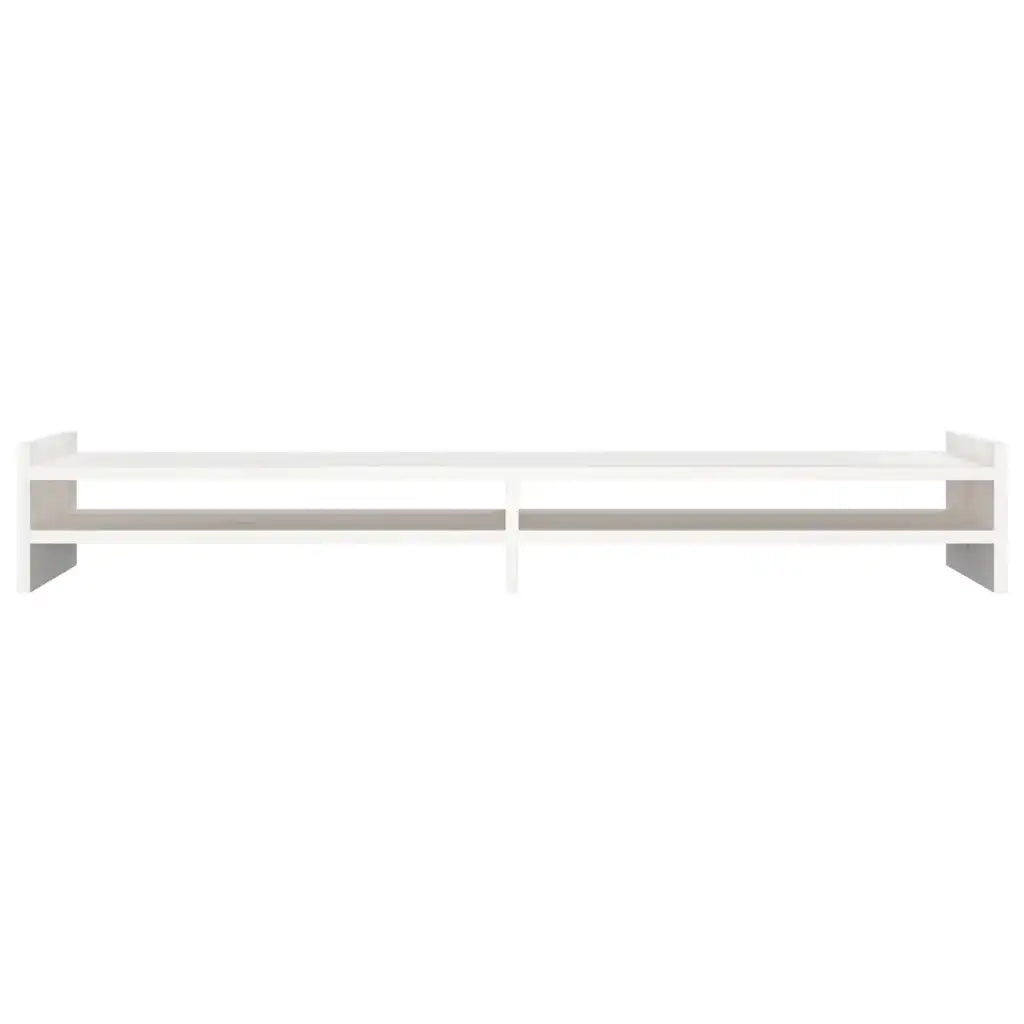 Supporto per Monitor Bianco 100x27x15 cm Legno Massello di Pino 814025