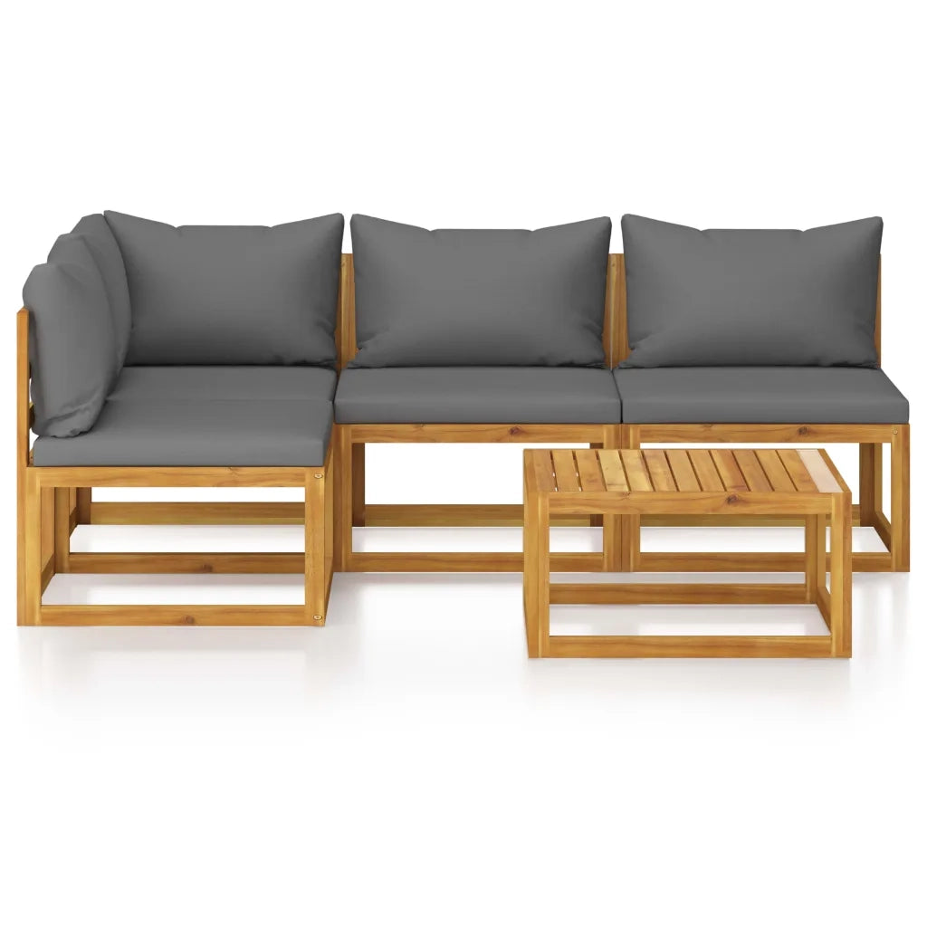 Set Divani da Giardino 5 pz con Cuscini in Massello di Acacia 3057626