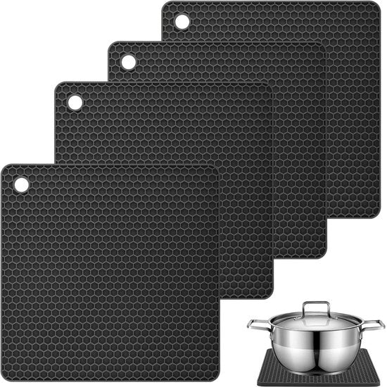 Supporti di base 4 pezzi - Silicone - Impermeabili - Antiscivolo - Resistenza alta alla temperatura - Progettati a raggiera - Sottopiedini