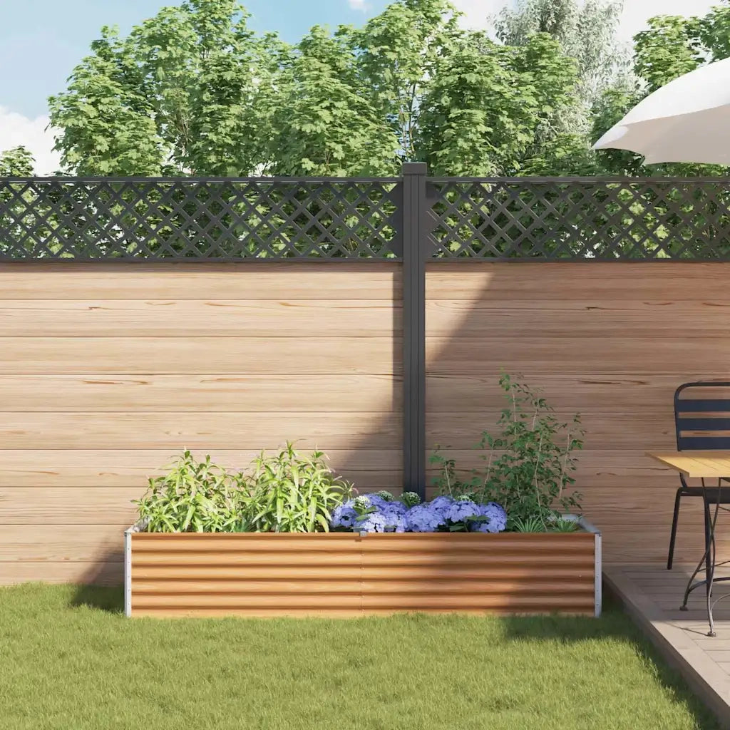 Fioriere | Cassetta per fiori | Letto rialzato da giardino 195 x 50 x 36 cm Acciaio zincato
