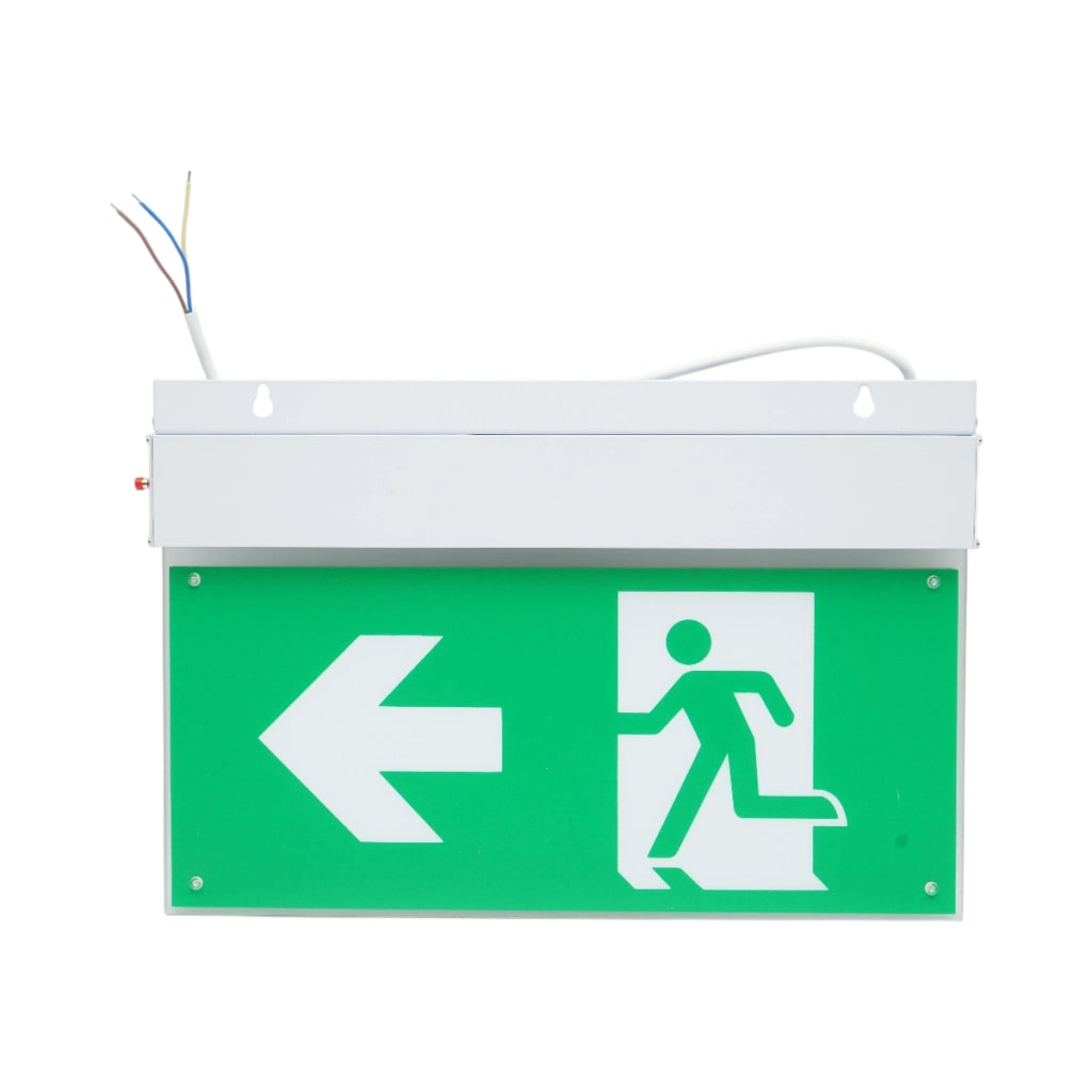 Lampada di emergenza a LED EXIT 220V, 3W, batteria agli ioni di litio 1800mAh, montaggio a superficie, autonomia 3 ore IP20