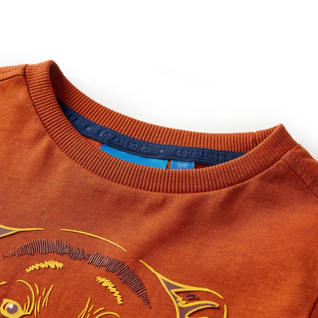 Maglietta da Bambino Maniche Lunghe Ruggine Chiaro 104cod mxl 108130