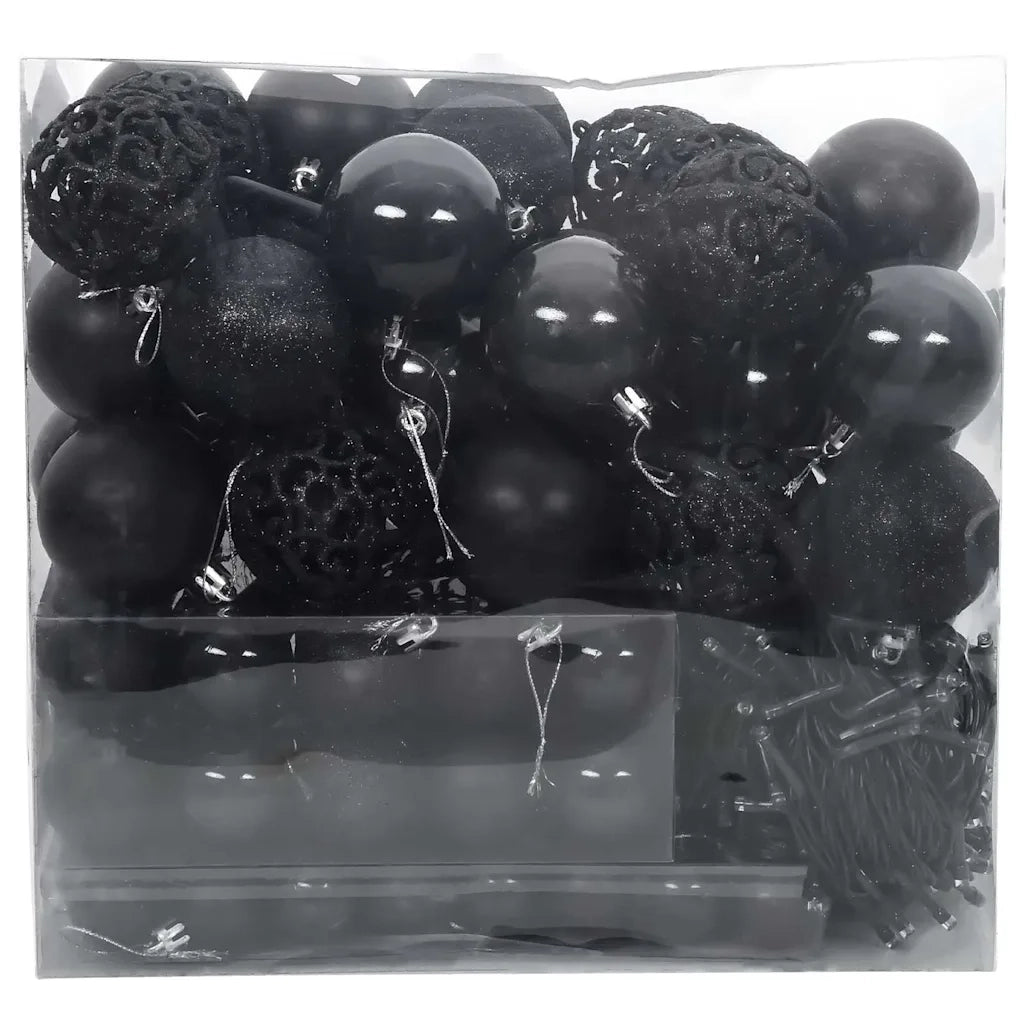 Set di Palle di Natale con 300 LED 120 pz Nero Plastica CFW1820097