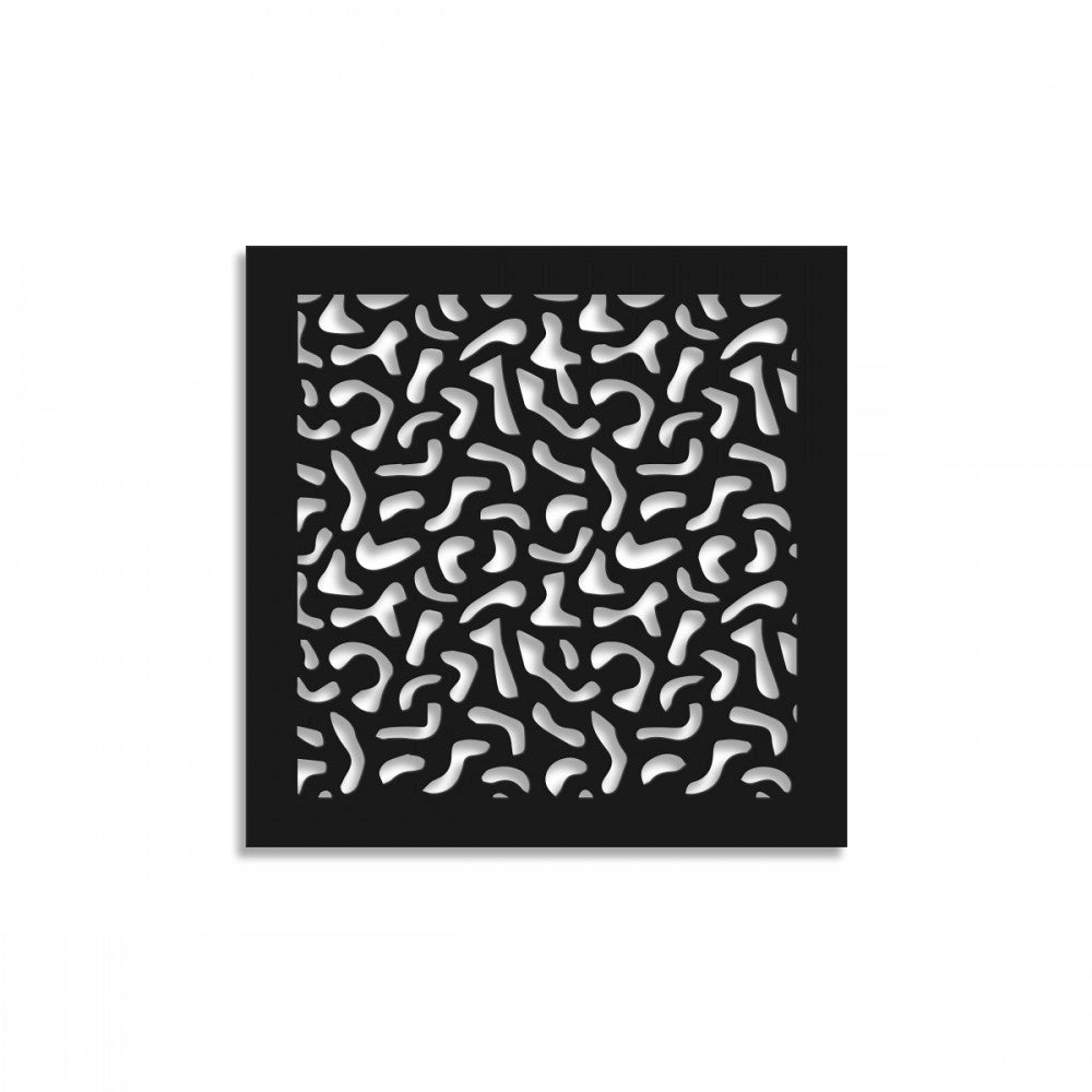 MACCHIE - Pannello in PVC traforato - Parasole Misura: 98x98 cm, Colore: nero