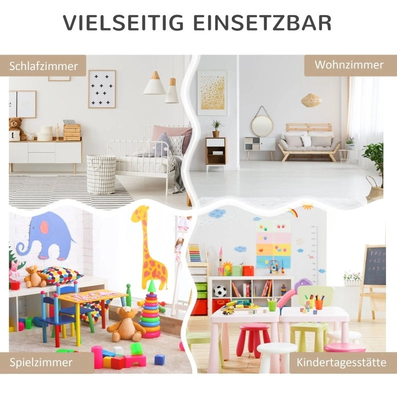 Libreria per bambini grigia con cassetto e ripiani, 60 x 29,9 x 90 cm