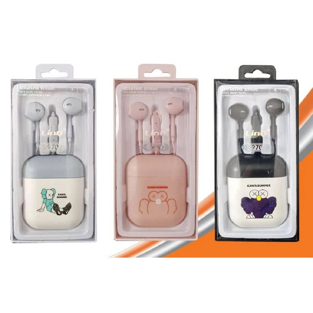 Trade Shop - Cuffie Auricolari Con Microfono Aux Per Smartphone Varie Fantasie Colorate S9702 -
