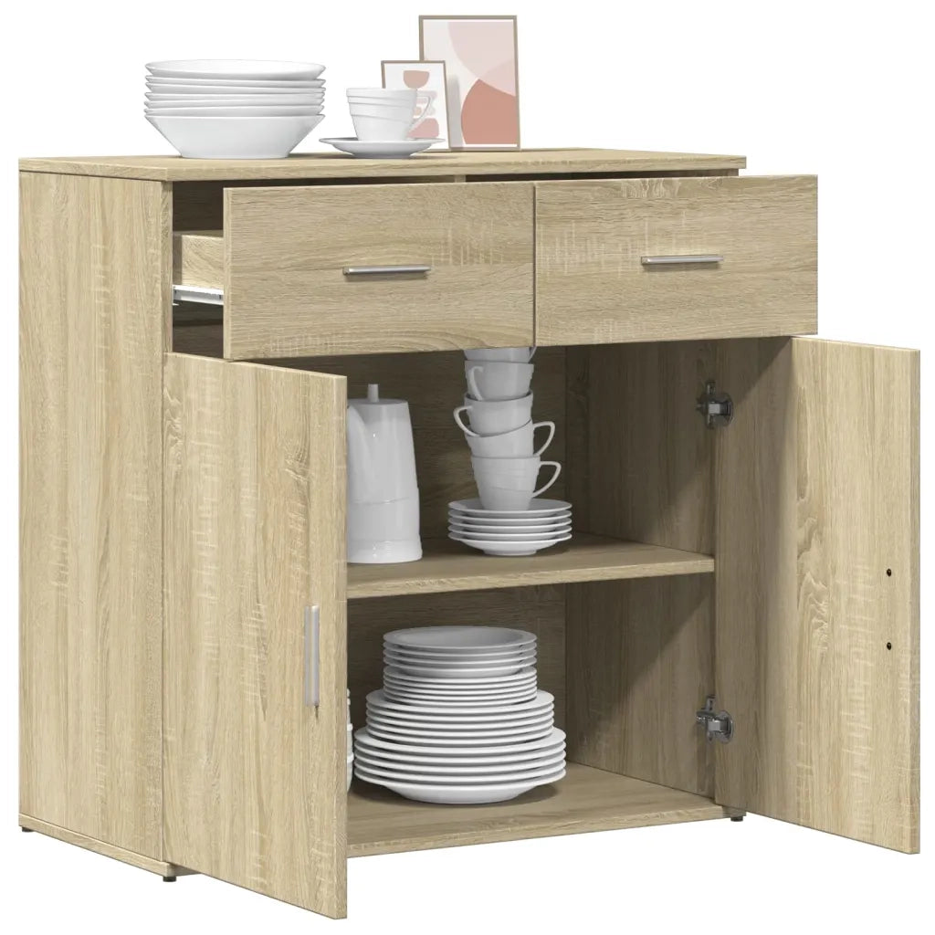 Credenza Rovere Sonoma 79x38x80 cm in Legno Multistrato