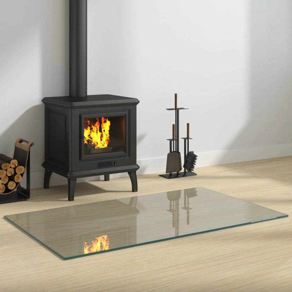 Piastra in vetro per camino Trasparente 100 x 60 cm Vetro 353859