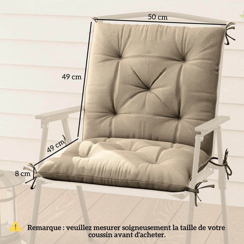 Cuscini per Sedie da Giardino ¨C Zephmum ¨C Beige 98x50x8 cm