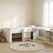 Letto alto per bambini con scrivania Bianco 75 x 190 cm
