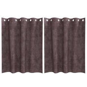 Tende in Velluto con tende 2 pz Marrone 140 x 140 cm Velluto