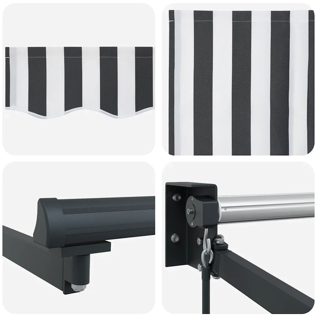 Tenda Retrattile Antracite e Bianca 5x3 m Tessuto e Alluminio 3216112