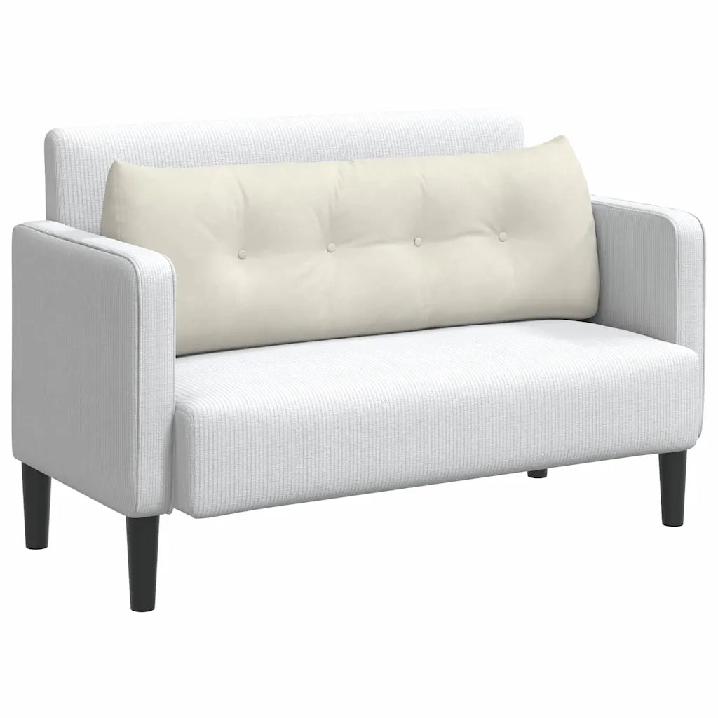 Cuscino per Schiena Crema 140 x 24 x 50 cm Velluto 42014525
