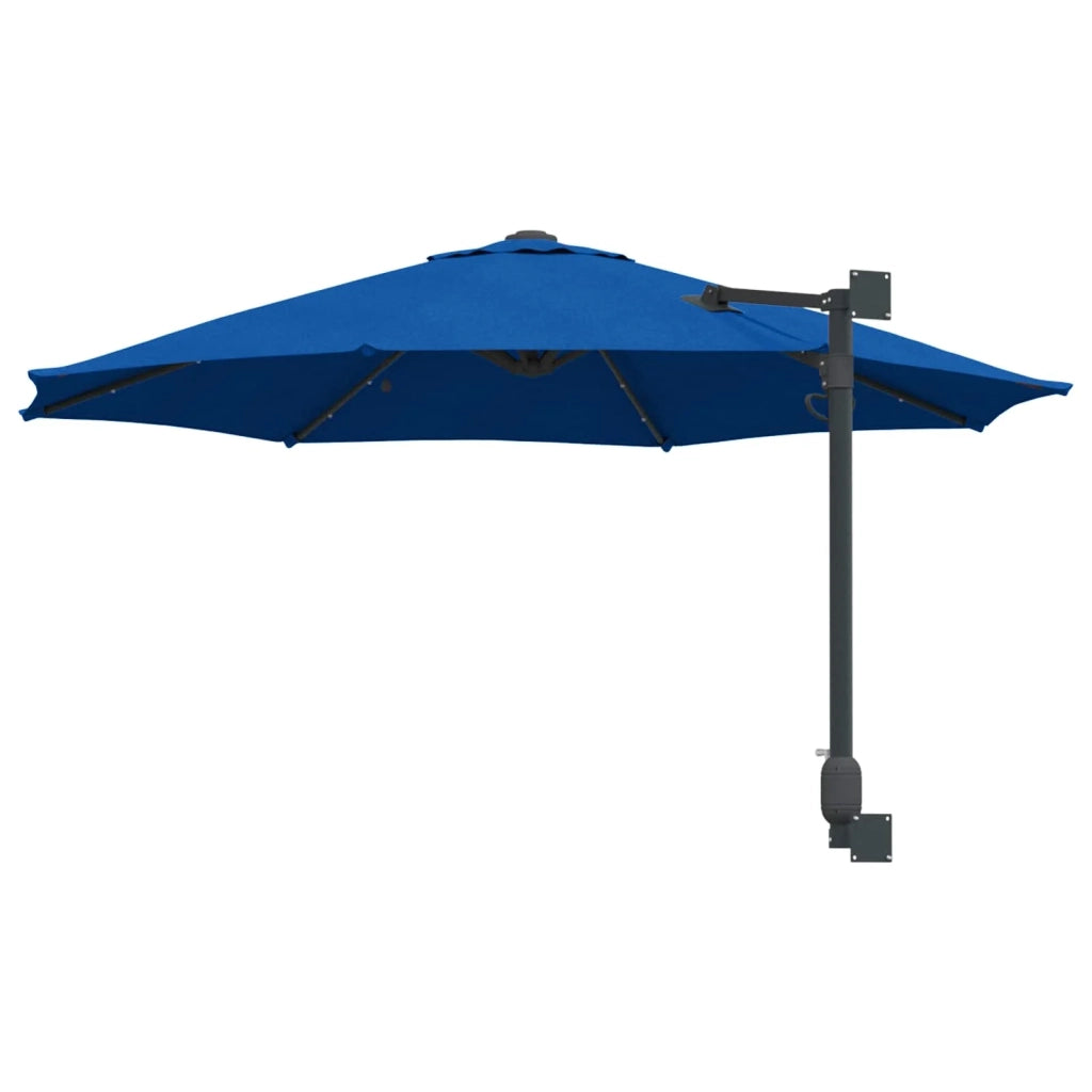 Moderno ombrellone da giardino inclinabile con illuminazione LED per esterni 248 x 248 x 148 cm poliestere azzurro 02_0058649