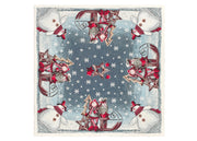 Tovaglia Centrotavola Centrino Tavolo Fantasie Natalizie Cinigliato Piazzato Made Italy - 90x90 - Slitta