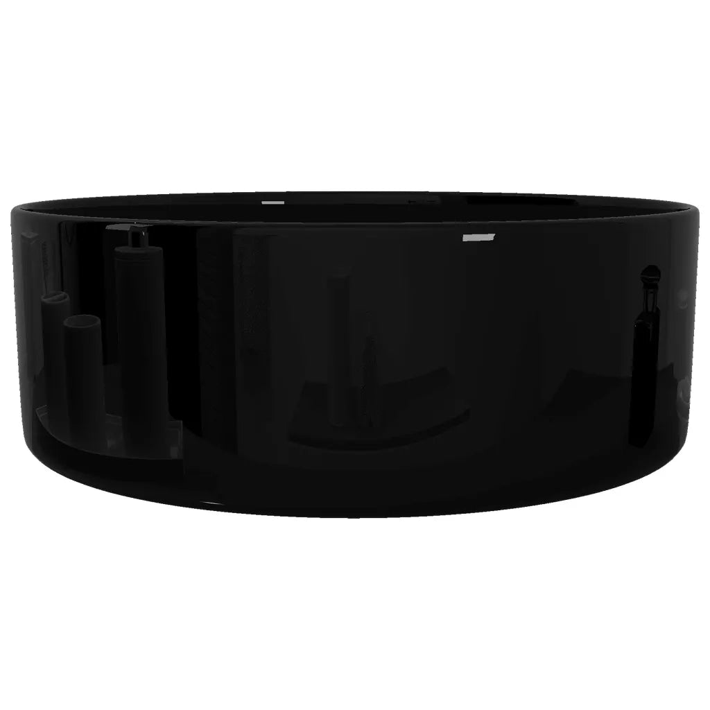 Lavandino Tondo in Ceramica Nero 40 x 15 cm 142737