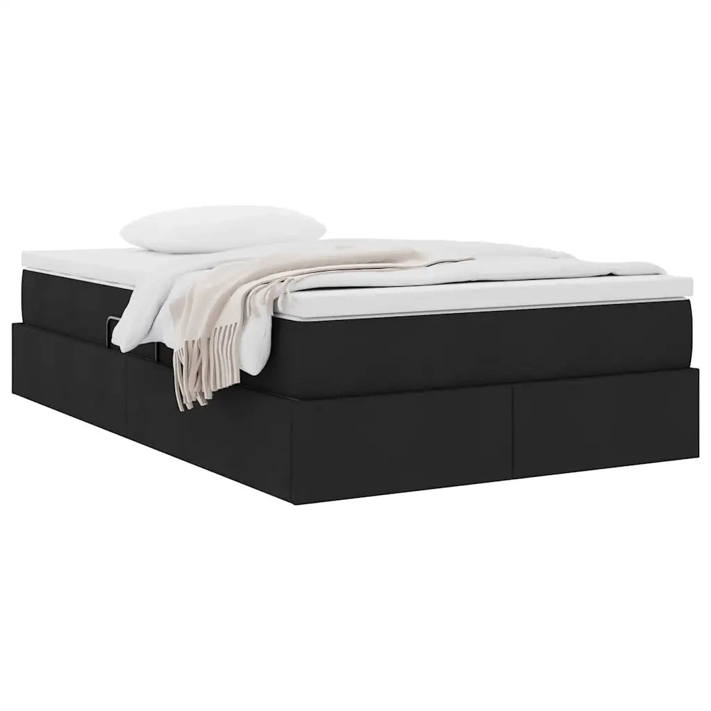 Letto con contenitore e materasso Nero 120 x 200 cm Poliestere 3370220