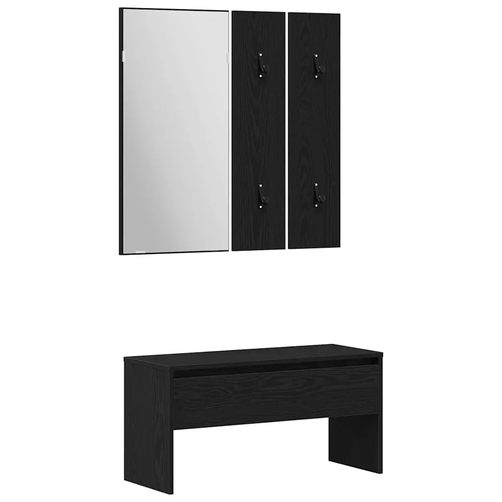 Set mobili da ingresso con specchio 5 pz Legno multistrato