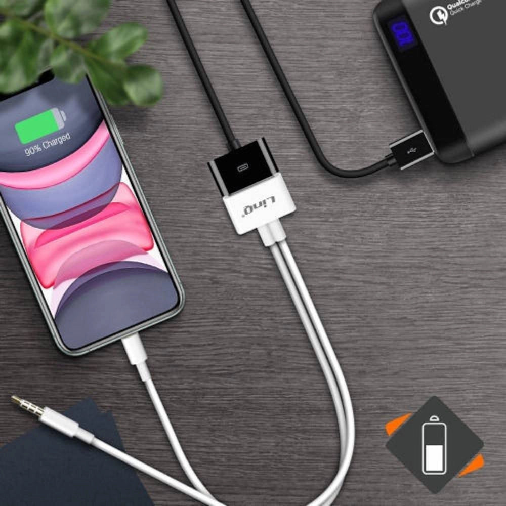 Trade Shop - Cavo Adattatore Di Carica Per Iphone 30-pin Lightning + Jack Audio 3,5mm Ip-7746 -