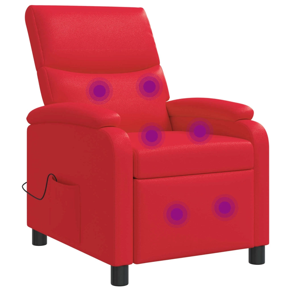 Divano Sedia-Poltrona Massaggiante Rosso Similpelle 739196