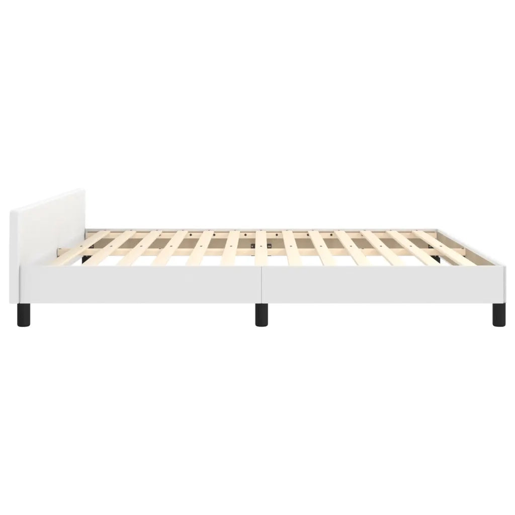 Giroletto con Testiera Bianco 180x200 cm in Similpelle 3125586