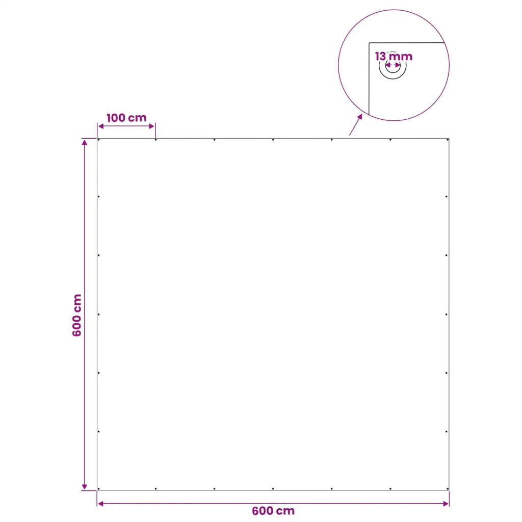 Telo con Occhielli Grigio Chiaro 6 x 6 m 90 gsm PE 42039296