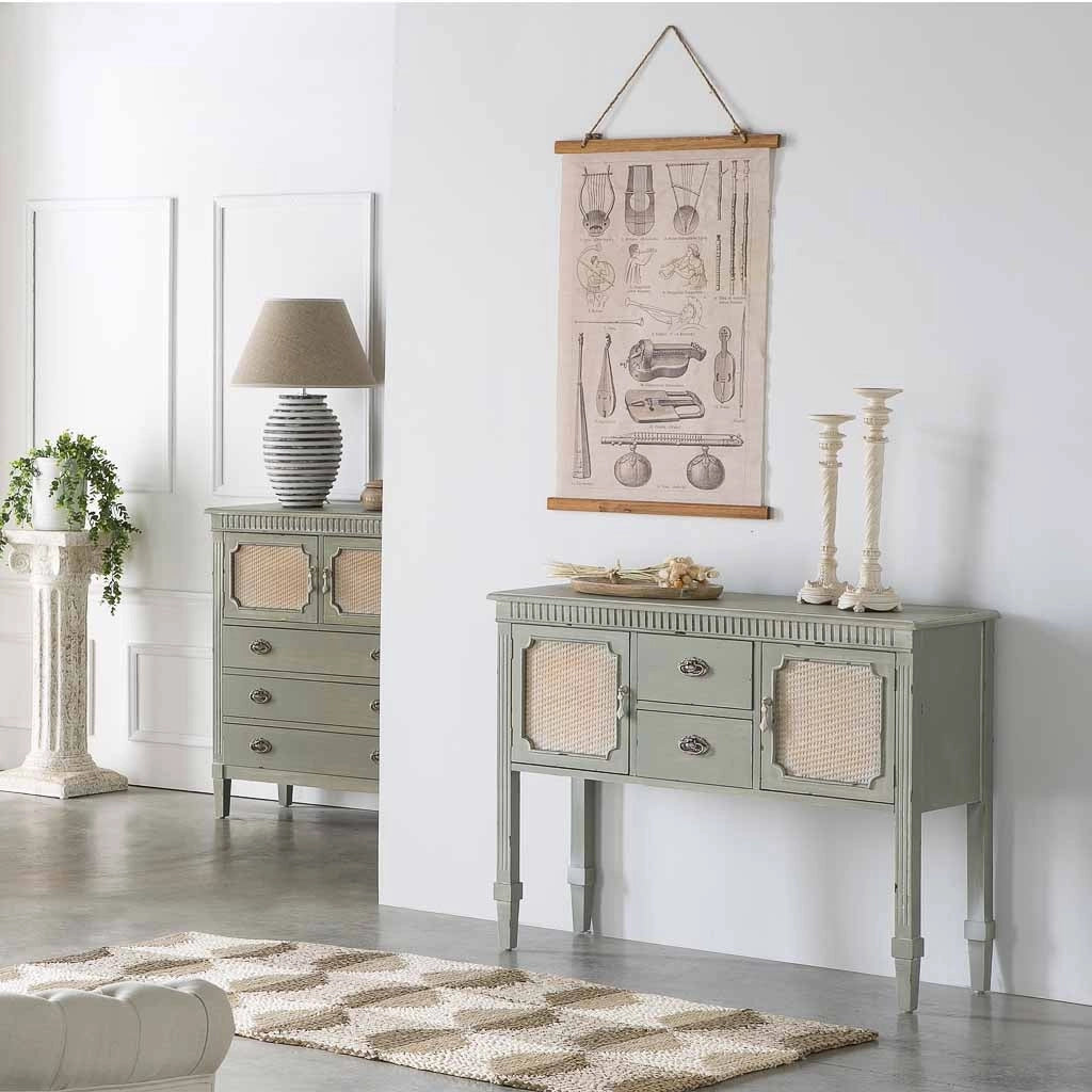 Credenza in legno verde 108x36x82h