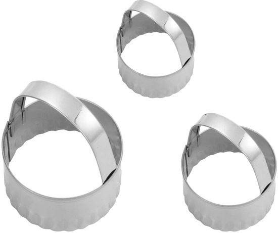 Sfera per biscotti in acciaio inossidabile a 3 pezzi con maniglia. Forma per biscotti classici. Resistentente alla lavastoviglie e spazievendente.