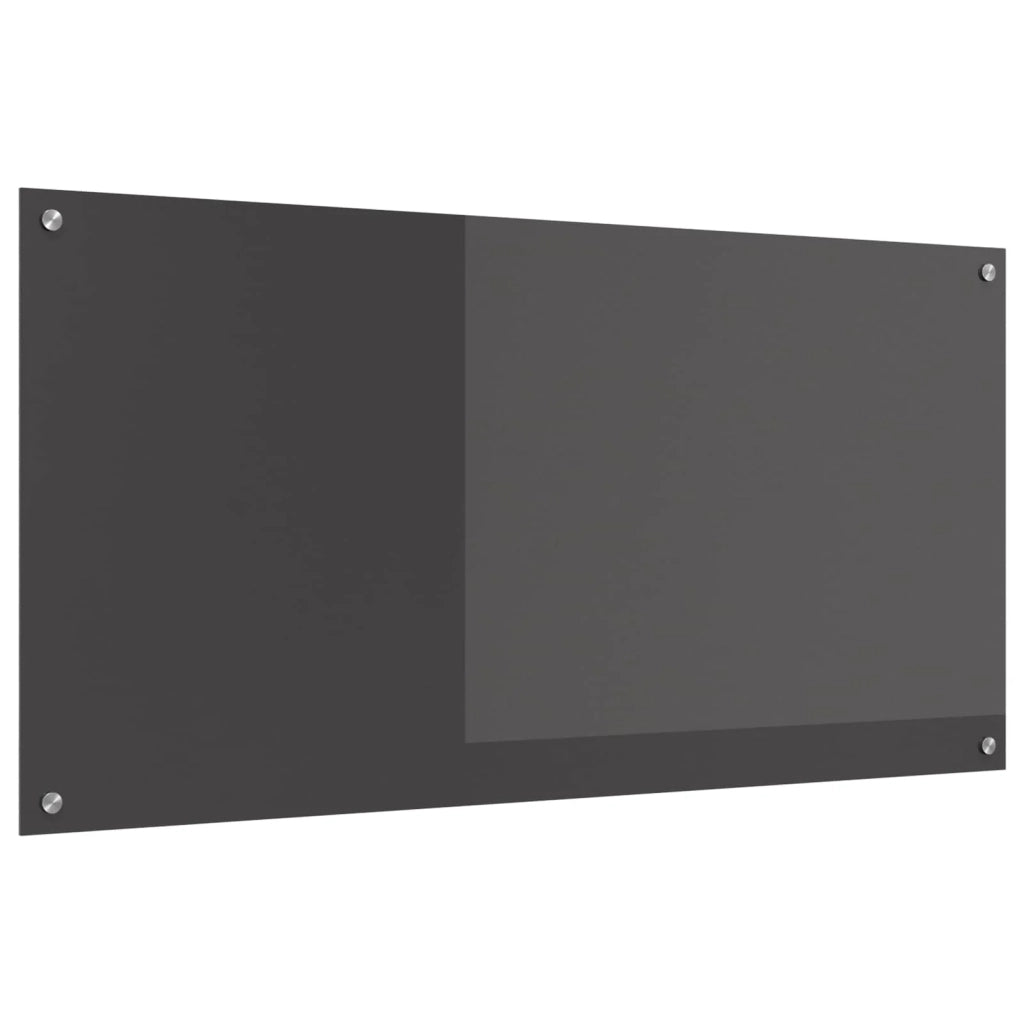 Paraschizzi moderno per cucina 120 x 60 cm facile da installare resistente al calore design elegante in vetro temperato grigio scuro 02_0058488